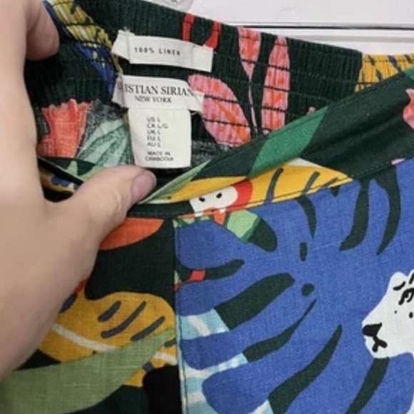 Christian Siriano Jungle Print Wide Leg Linen Pants - Picture 5 of 6